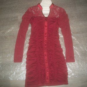 womens dress.see-through lace sleeves,back.size large